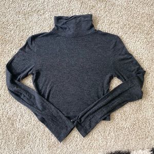 Turtle Neck Long Sleeve Crop Top